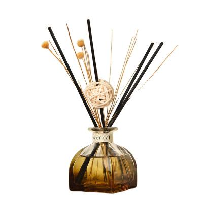 China Replenish and Relax Wholesale Home Color Set Perfume Reed Diffuser Glass Bottle Brown with Sticks 55ml 1.8 fl oz for sale