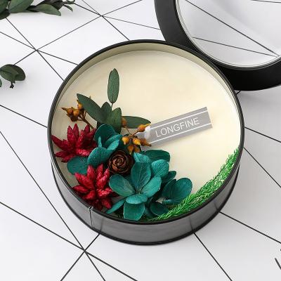 China Luxury Design Custom Scented Candle Valentine Gifts Soy Scented Tin 2022 Candles Cotton Wick Custom Scented Candle With Lid And Box for sale