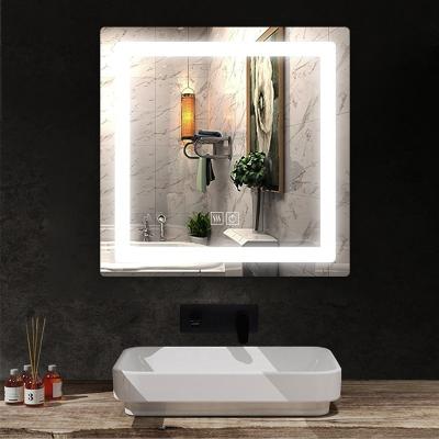 China LED 60*60cm Lighted Bathroom Mirror Dimmable Fog Light Memory Function for sale