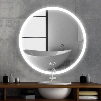 China Large LED Lighted Smart Circular Customize High Quality Cheap Decorative Led Mirror Wheater Bathroom Vanity Mirror With Lights for sale