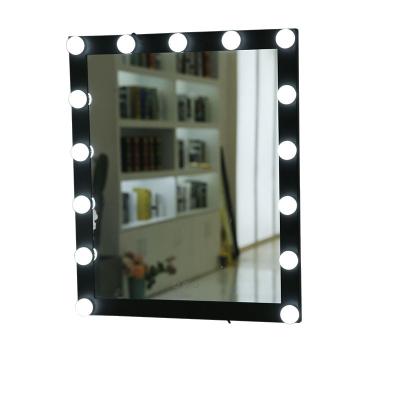 China Hollywood Makeup Lighted Makeup Mirror With LED Light Vanity Touch Screen Mirror 15 Bulbs Wall Mounted Mirror for sale