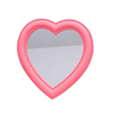 China Personalized Heart-Shaped Wall Mirror Makeup Mirror Bedroom Mirror Superior Valentine's Day Gift (Pink) for sale