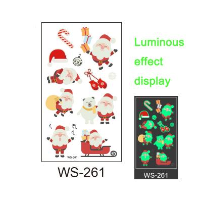 China 2021 OEM Temporary Wholesale Waterproof Luminous Christmas Temporary Tattoo Sticker For Kids for sale