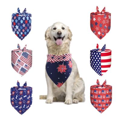 China Memorial Day Independence Day Bandana American Flag Connection Pet Sustainable Bandana for Small Medium Dog Cat for sale