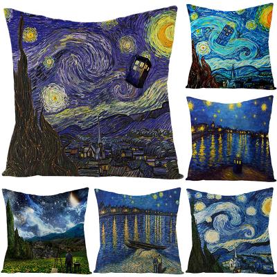 China Nordic simple essential custom watercolo printed pillow case of hotel and resort style home decoration oil painting designs for sale