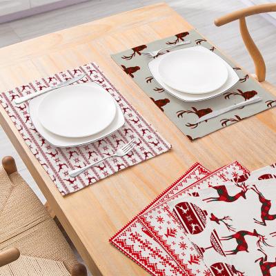 China 2020 Viable Customized Printing Table Printable Dining Mat For Home Decoration Christmas Place Mat Pad Table Cloth for sale