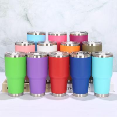 China Cup 30 bestselling spray business automobile PA ice 304 stainless steel coffee mug vacuum plastic mug for sale