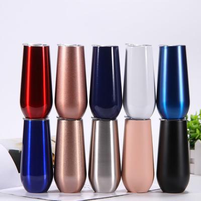 China Business Pure Color Egg Cup Double Vacuum Stainless Steel Red Wine Cup 6oz Custom Logo for sale