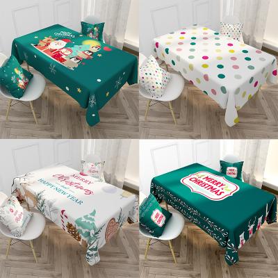 China Hotel and Resort Nordic Christmas Tablecloth Custom Waterproof Canvas Tablecloth Accessories for sale