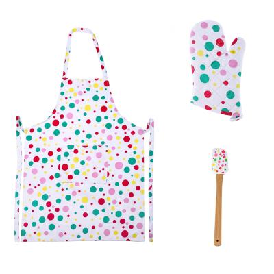 China Custom Heat Resistant Oven Glove Pot Holder Kitchen Apron Set Glove and Apron for sale