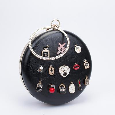 China Personalized Diamond Round Bag Fashion Evening Clutch Bags Good Quality Diamond Dinner Bag Women Fashion Prom Bridal Clutch Bags for sale