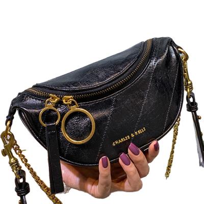 China Water Proof Luxury Women's Fanny Pack High Quality Waist Bag Thick Chain Shoulder Cross - Female Body Chest Bag Belt Bag for sale