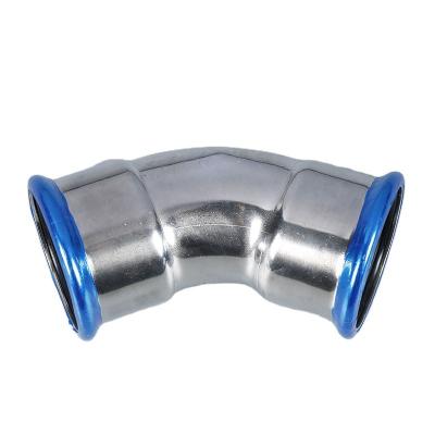 China Fluid No Minimum Requirement OEM Single Press Fit Fittings Pipe Elbow Stainless Steel for sale