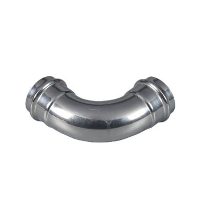 China Fluid OEM New Type Elbow Double Press Fit Fittings Pipe Stainless steel 304/316 press fitting Equal Diameter for sale