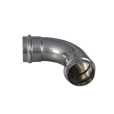 China Fluid No Minimum Requirement stainless steel 304/316 press fitting Elbow Double Press Fit Fittings Pipe  Anti-corrosion for sale