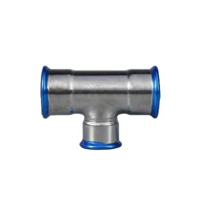 China Fluid High Quality SS304/316 Custom Personnalised Single Press Fit Fittings Reducer Tee Pipe Anti-corrosion for sale