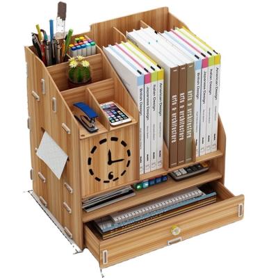 China 10 Total Sections To Store Tonsmile Custom Small Items Cherry Elastic Wooden Office A4 Multifunctional Desktop Paper Organizer for sale