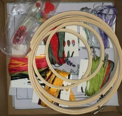 China 6Pack Embroidery Starter Kit With Pattern And Instructions,DIY Beginner Starter Stitch Kit Include 1Embroidery Hoop Customiztion for sale