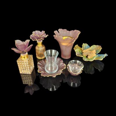 China New Europe Art Crystal Set Contains Crystal Burner Bottled Perfume Saucer And Dish for sale