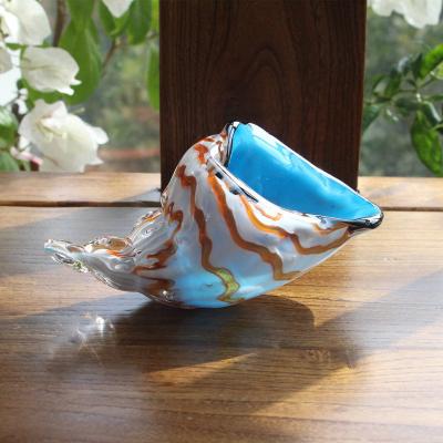 China Hot Selling China Conch Glass Seashell Hand Blown Figurine Home Decor Crystal Glass Gift Art Glass for sale