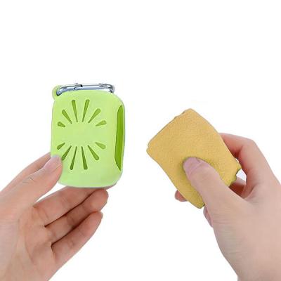 China Hot Sale Compressed MiNi Fast Drying Microfiber TowelPortable Microfiber Quick Drying Towel With Silicone Bag Product for sale