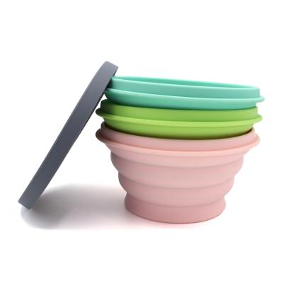 China Travel Viable Collapsible Outdoor Food Grade Folding Bowl Silicone Pet Mixing Bowl for sale