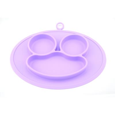 China New Hot Selling Eco-friendly Mat Feeder Baby Feeding Suction Food Grade Silicone Bowl Dish for sale