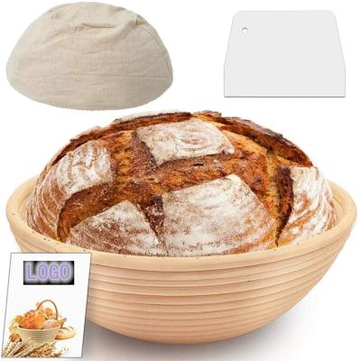 China Free sample 9inch disposable stored quick shipping proofing round bread proofing baskets banneton baskets for sale