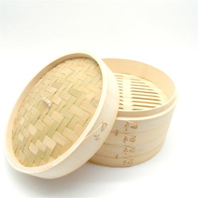 China Viable Wholesale Goods Chinese Dumpling Dim Sum 10 12 Inch Handmade Bamboo Rice Steamer Basket For Kitchen Cookware for sale