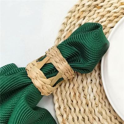 China Farmhouse Woven Napkin Rings Stocked Make Ring For Everyday Use Natural Decorative Material 6 Stain Christmas Hand Crafts for sale