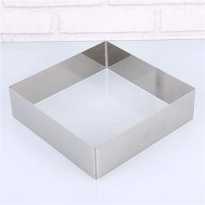 China Customized Stocked Square Shape Mousse Mold 3 Pieces Bakeware Tools Ring Set Stainless Steel 8 Pcs Round Cake Mold Circle Tart Cutter for sale