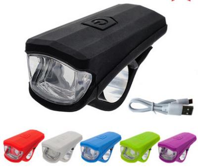 China Assorted Color Rechargeable Front Bike Light For Cycling Riding Silicone Material for sale