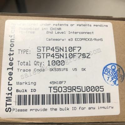 China STP45N10F7 integrou os MOSFETs 100V do poder do canal da microplaqueta N de IC o tipo 45A de 0,013 ohms à venda