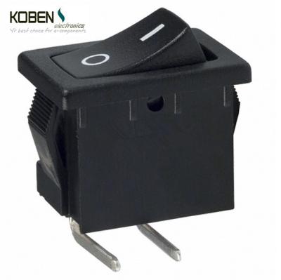 China Black Rocker Switch Parts 2 Pins R1966ABLKBLKFR E- Switch SPST 15A 125V for sale