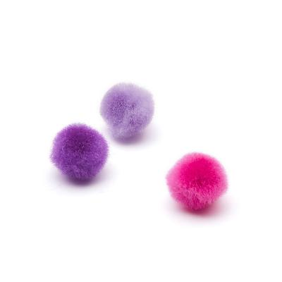 China DIY For Kids Pompom Balls 13mm Pink Purple Craft Kit For Kids DIY Pompoms For Toys With 90pcs for sale