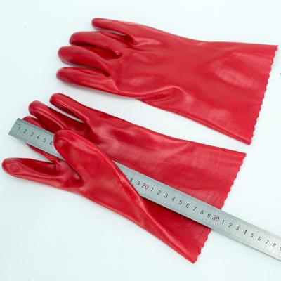 China Water Proof Red Industry Use PVC Safety Working Gloves for sale