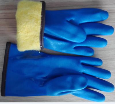 China Anti Slip PVC Gloves Oil Resistance Finish Anti Freezing Sandy Palm for sale