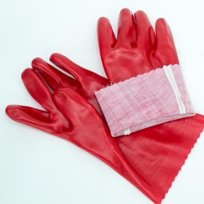 China Dezhou City JingcaI Brand Anti-Slip PVC Construction Cotton Safety Hand Work Gloves for sale