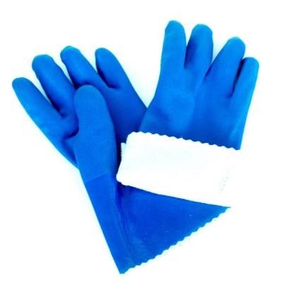 China Anti-Slip Grease Monkey Cleaning PVC Triple Coated Gloves for sale