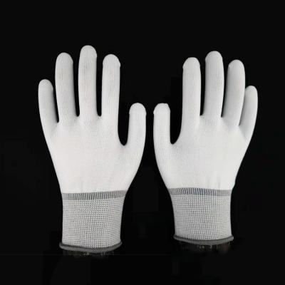 China Anti-Slip White PU Coated Safe Work Gloves for sale