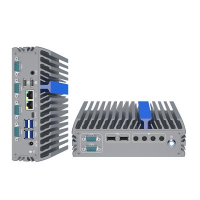 China N100 Quad Core Fanless Industrial Mini PC 6 Com Rs232 4k Mini PC Te koop