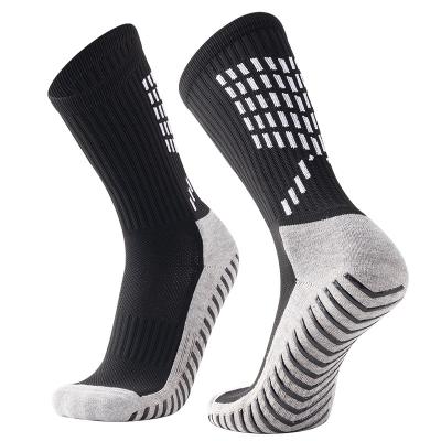 China Breathable Men's football socks, medium length, adult thickened towel bottom, sports socks, men's adhesive non-skid socks for sale