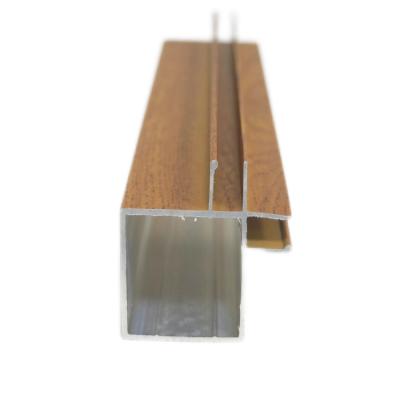 China door & Window Grain Aluminum Wood Profiles Imitating Wood Aluminum Profile for sale