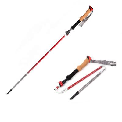 China Lady Collapsible Folding Trekking Poles Carbon Fiber Walking Hiking Sticks for sale