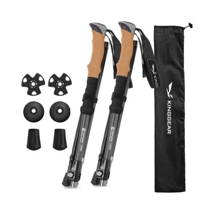 China Nordic Alpine Style Foldable 3K Carbon Fiber Trekking Pole For Hiking for sale