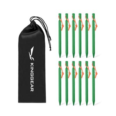 China Outdoors Ultralight Tent Pegs Lightweight Aluminum Camping Nail With Reflective Marking for sale