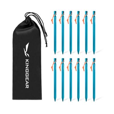 Κίνα KingGear Camping Nail 7075 Aluminum Outdoors Tent Stakes Ultralight Tri-Beam Tent Pegs with Reflective Rope προς πώληση