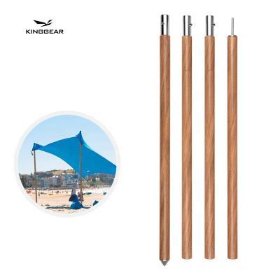 中国 KingGear Wood Pattern Botton Connection Aluminum Camping Tent Tarp Pole 販売のため