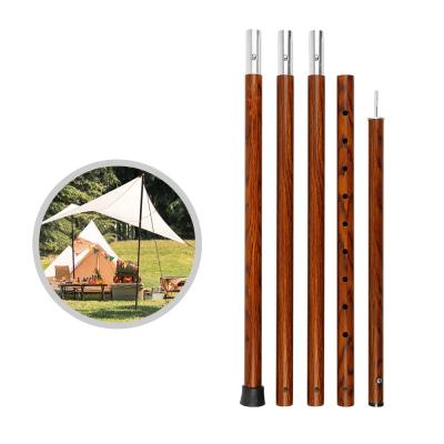 China KingGear Outdoor Adjustable Camping Tarp Poles Aluminum Versatile Durable Wood Grain For Tarp Tents en venta