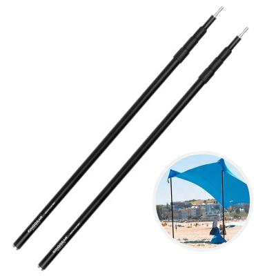 China Outdoor 3-Section Telescopic Camping Tarp Poles Adjustable Aluminum Pole Matt Finish en venta